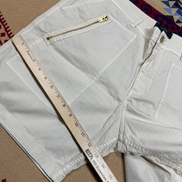 J Crew Womens Canvas Stretch Short NEW Zip Pocket Ivory Sz 16 36x6 High Rise - Picture 7 of 13